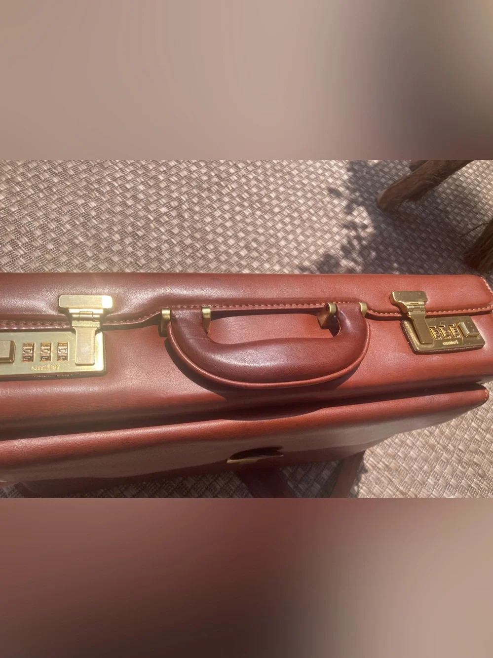 ZHHZ Leather Briefcase/Laptop Bag with Combination Locks